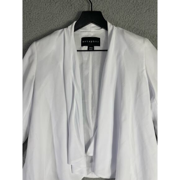 Metaphor White Draped‎ Waterfall Open Jacket Women’s XS Lightweight Blazer - Picture 5 of 11